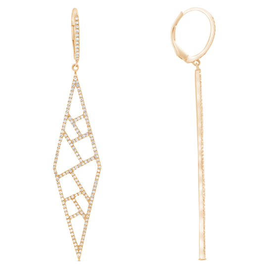 Geometric Diamond Pave Dangle Earrings Geometric Diamond Pave Dangle Earrings