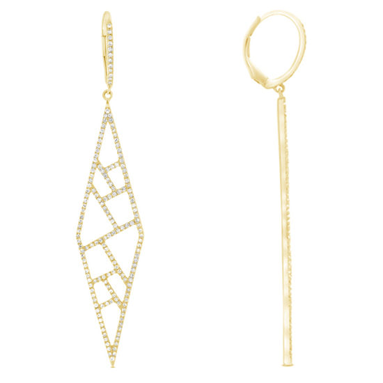 Geometric Diamond Pave Dangle Earrings