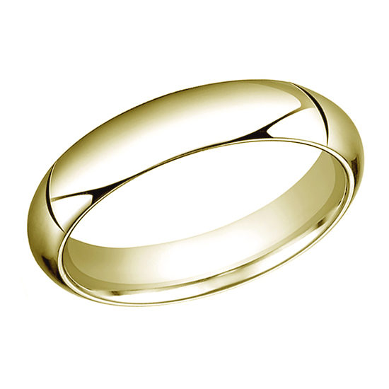 High Dome Comfort Fit Men's Wedding Band 18K Yellow Gold