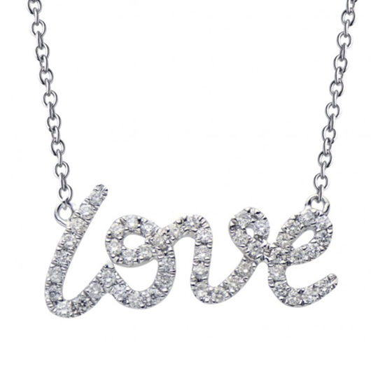 Diamond Love Pendant 18k White Gold