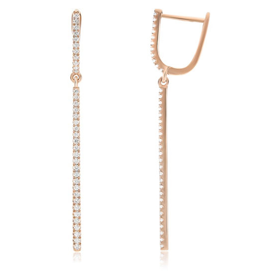 Diamond Dangle Earrings 14k Rose Gold