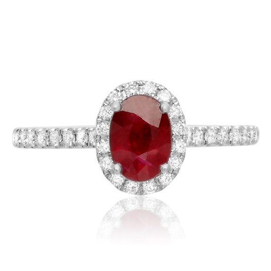 Oval Ruby Diamond Halo Ring Oval Ruby Diamond Halo Ring