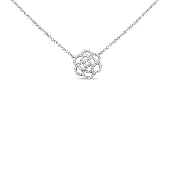Flower Diamond Pave Necklace Flower Diamond Pave Necklace