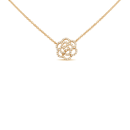 Flower Diamond Pave Necklace Flower Diamond Pave Necklace