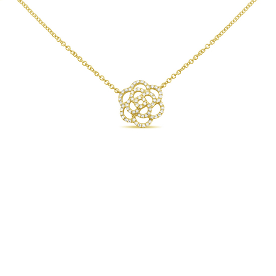 Flower Diamond Pave Necklace Flower Diamond Pave Necklace