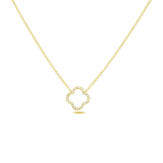 Quatrefoil Diamond Pave Necklace