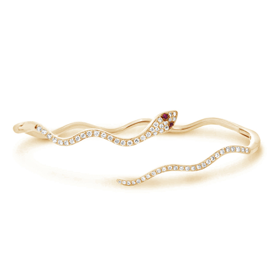 Diamond and Ruby Snake Bangle Diamond and Ruby Snake Bangle