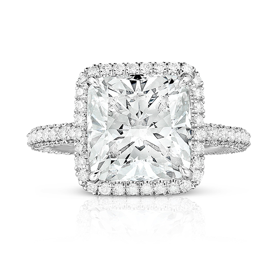 The 4.21 Carat Cushion Cut Diamond InLove Setting | Marisa Perry by Douglas Elliott The 4.21 Carat Cushion Cut Diamond InLove Setting | Marisa Perry by Douglas Elliott