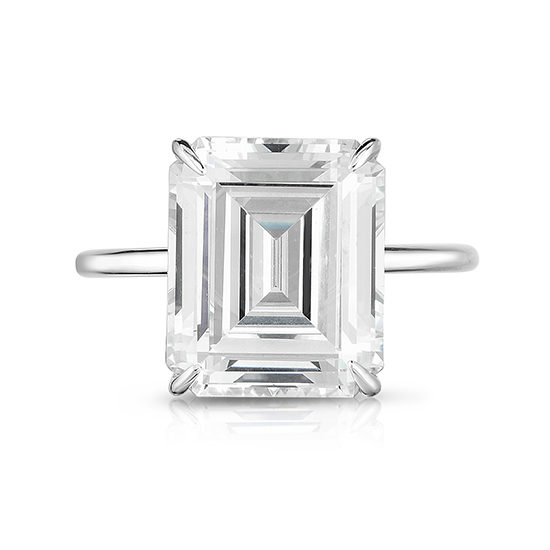 The Five Carat Emerald Cut DE Lite Setting Platinum | Marisa Perry by Douglas Elliott