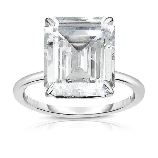 The Five Carat Emerald Cut DE Lite Setting Platinum | Marisa Perry by Douglas Elliott