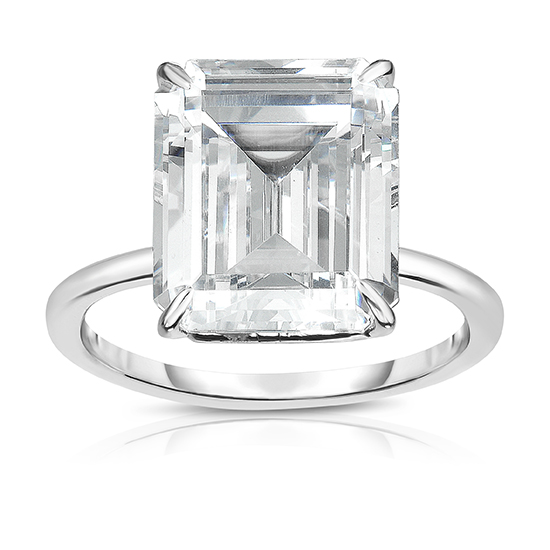 The Five Carat Emerald Cut DE Lite Setting Platinum | Marisa Perry by Douglas Elliott The Five Carat Emerald Cut DE Lite Setting Platinum | Marisa Perry by Douglas Elliott