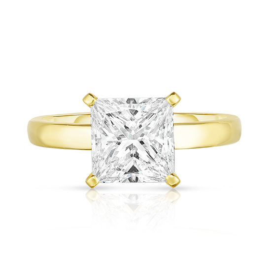 Two Carat Princess Cut Diamond Robin Setting 18k Yellow Gold | Marisa Perry by Douglas Elliott