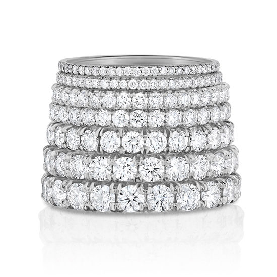 Marisa Perry Micro Pave Eternity Bands Platinum | Marisa Perry by Douglas Elliott