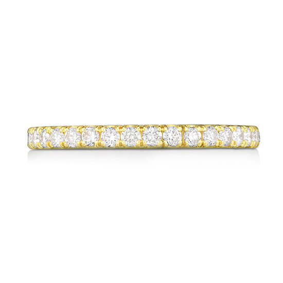 Two Point Diamond Micro Pave Eternity Band 18K Yellow Gold | Marisa Perry by Douglas Elliott