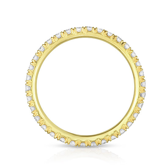 Two Point Diamond Micro Pave Eternity Band 18K Yellow Gold | Marisa Perry by Douglas Elliott