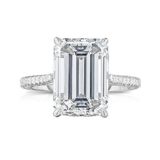 The 4.61 Carat Emerald Cut Orchid Setting | Marisa Perry by Douglas Elliott