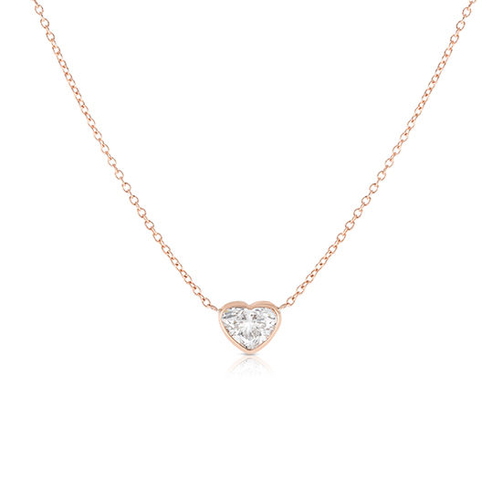 Diamond Heart Necklace 1/10 ct tw Round 10K Rose Gold | Jared