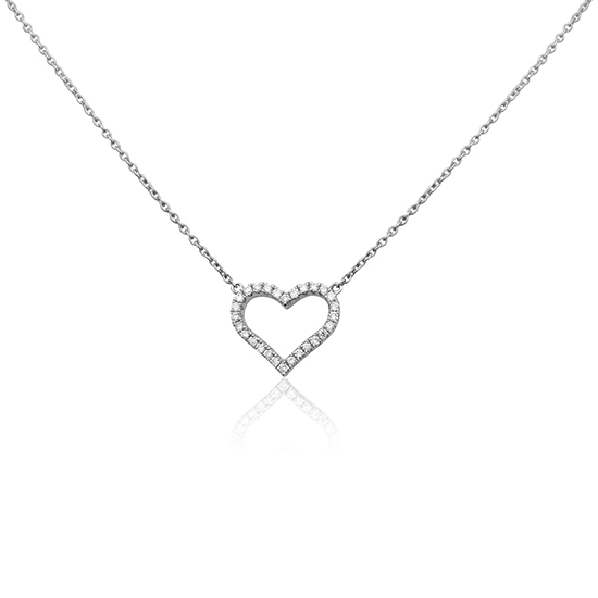 Diamond Heart Necklace 14k White Gold Diamond Heart Necklace 14k White Gold