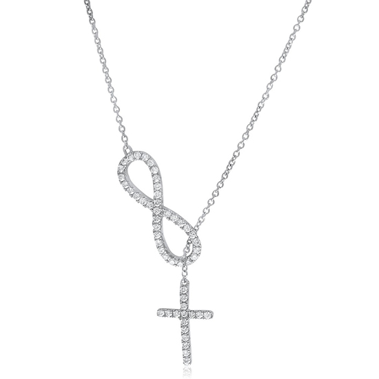 Diamond Infinity & Cross Lariat Necklace Diamond Infinity & Cross Lariat Necklace