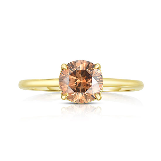 Round Brilliant Cut DE Solitaire with a Color Treated Brown Diamond | Marisa Perry by Douglas Elliott