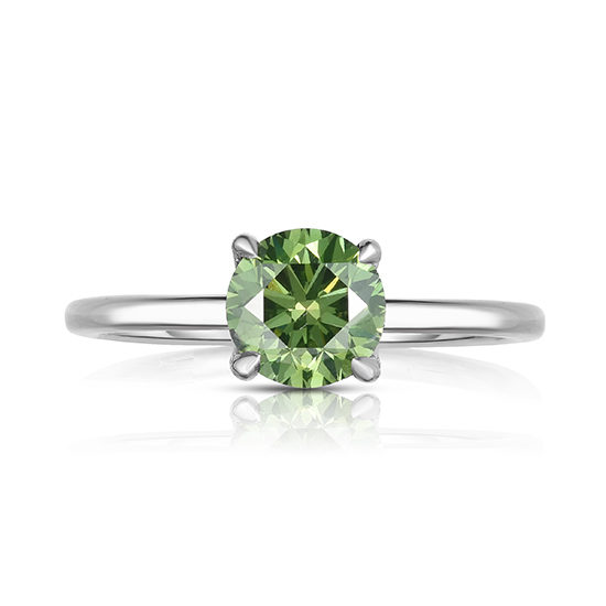 Round Brilliant Cut DE Solitaire with a Color Treated Green Diamond | Marisa Perry by Douglas Elliott