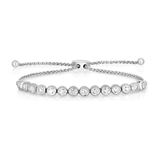 Bezel Set Diamond Bolo Bracelet