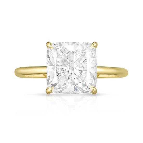 3.03 Carat Cushion Cut DE Solitaire 18k Yellow Gold | Marisa Perry by Douglas Elliott