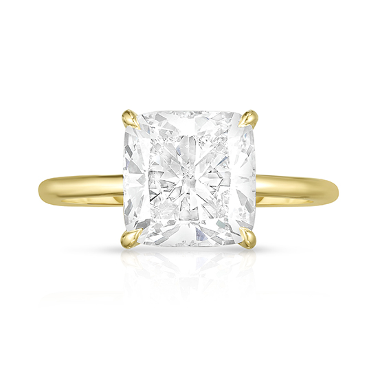 3.03 Carat Cushion Cut DE Solitaire 18k Yellow Gold | Marisa Perry by Douglas Elliott 3.03 Carat Cushion Cut DE Solitaire 18k Yellow Gold | Marisa Perry by Douglas Elliott