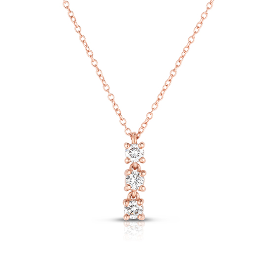 Triple Diamond Necklace 14k Rose Gold Triple Diamond Necklace 14k Rose Gold