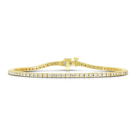 15 CTTW Round Prong Set Tennis Bracelet 14K Gold