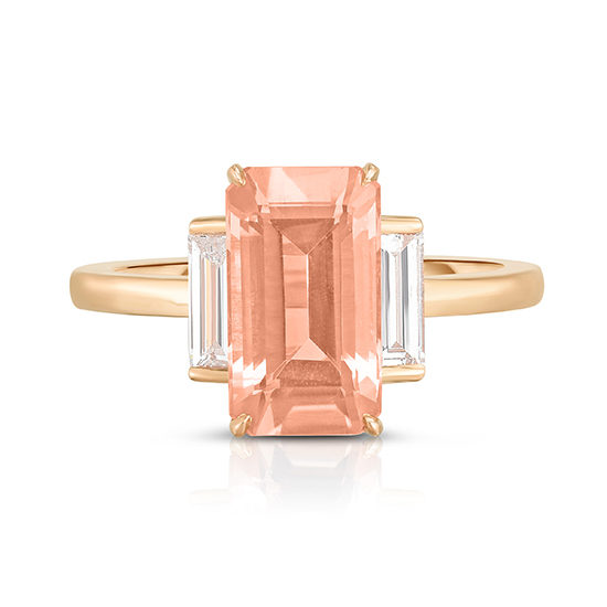 Morganite and Diamond Three Stone Rosie Ring | Marisa Perry by Douglas Elliott