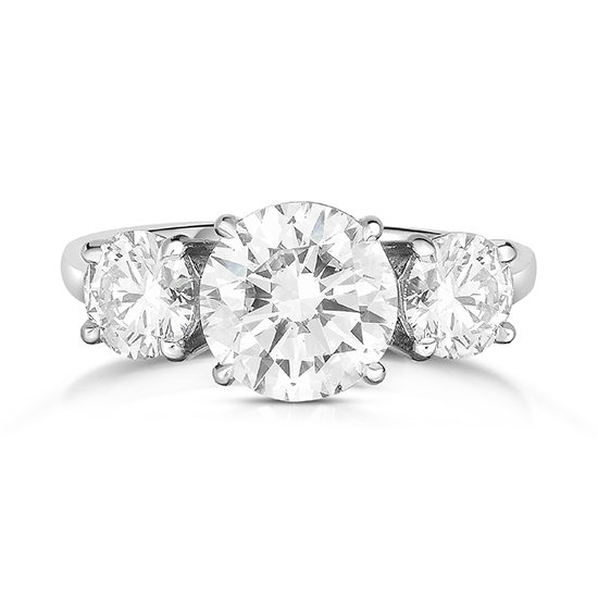 2 Carat Round Brilliant Cut Three Stone Engagement Ring Platinum | Marisa Perry by Douglas Elliott