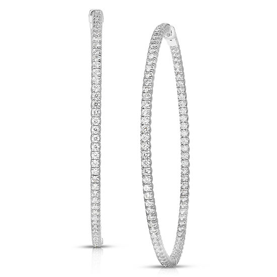 5 Carat Diamond Hoops | 14k White Gold