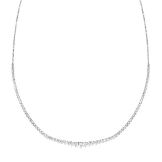 Graduated Diamond Bolo Necklace 14k White Gold | Marisa Perry