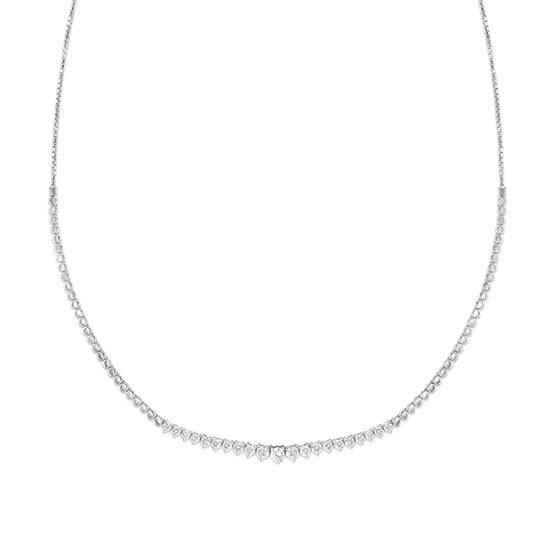 Graduated Diamond Bolo Necklace 14k White Gold | Marisa Perry
