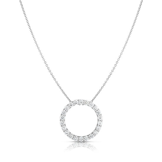 Diamond Circle Pendant in 14k White Gold | Marisa Perry