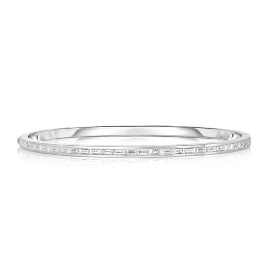 Baguette Diamond Bangle Bracelet 18k White Gold | Marisa Perry Baguette Diamond Bangle Bracelet 18k White Gold | Marisa Perry