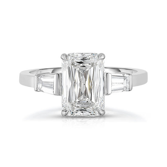 Ashoka with Tapered Baguettes | Three Stone Diamond Engagement Ring | Marisa Perry By Douglas Elliott