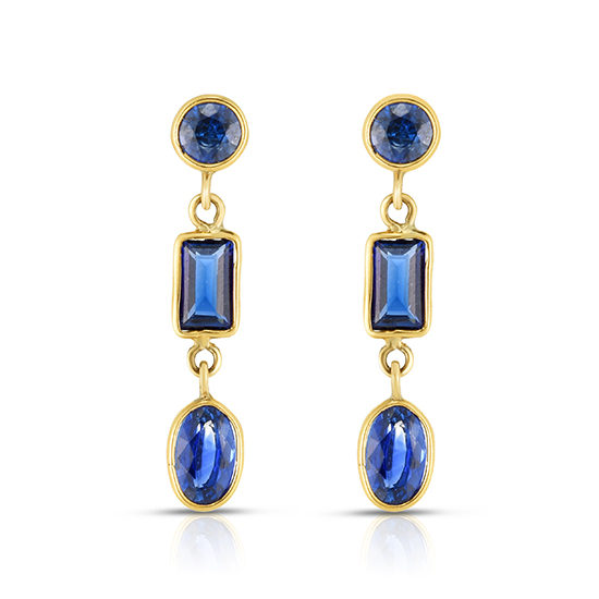 Blue Sapphire Drop Earrings 14k Yellow Gold | Marisa Perry by Douglas Elliott