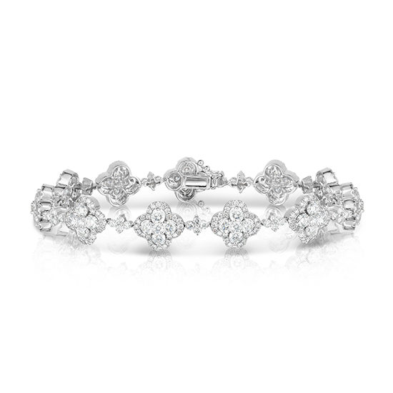 3.71 Carat Diamond Clover Bracelet 18k White Gold | Marisa Perry