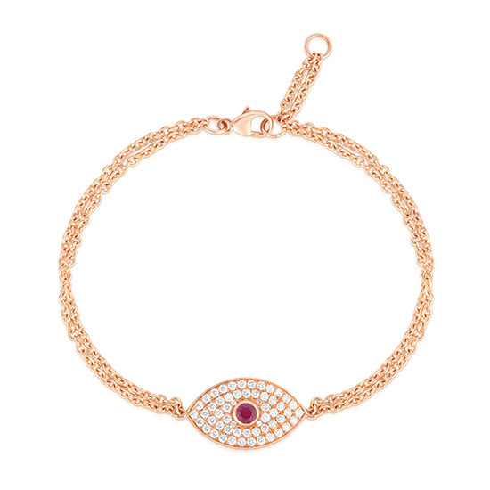 Diamond and Ruby Evil Bracelet 18k Rose Gold | Marisa Perry by Douglas Elliott