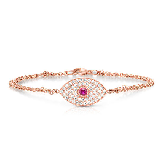 Diamond and Ruby Evil Bracelet 18k Rose Gold | Marisa Perry by Douglas Elliott