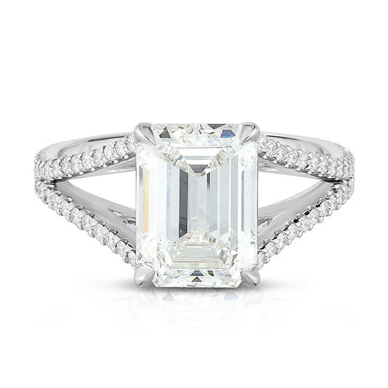 Emerald Cut Split Shank Diamond Solitaire Engagement Ring | Marisa Perry by Douglas Elliott