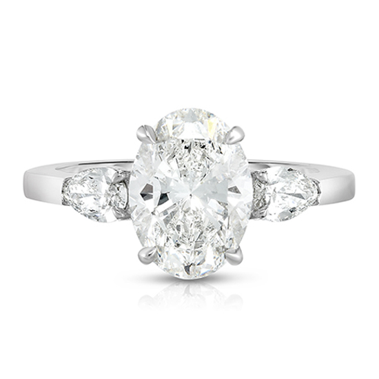 The Oval Cut Diamond Three Stone With Pears | Marisa Perry by Douglas Elliott The Oval Cut Diamond Three Stone With Pears | Marisa Perry by Douglas Elliott