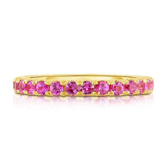 Pink Sapphire Micro Pave Eternity Band 18k Yellow Gold | Marisa Perry By Douglas Elliott