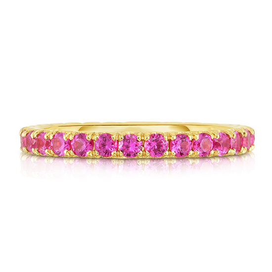 Three Point Pink Sapphire Micro Pave Eternity Band | Marisa Perry By Douglas Elliott