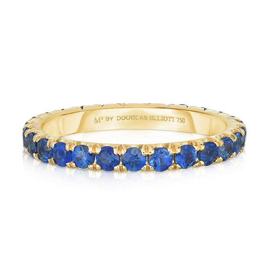 Blue Sapphire Micro Pave Eternity Band 18k Yellow Gold | Marisa Perry By Douglas Elliott
