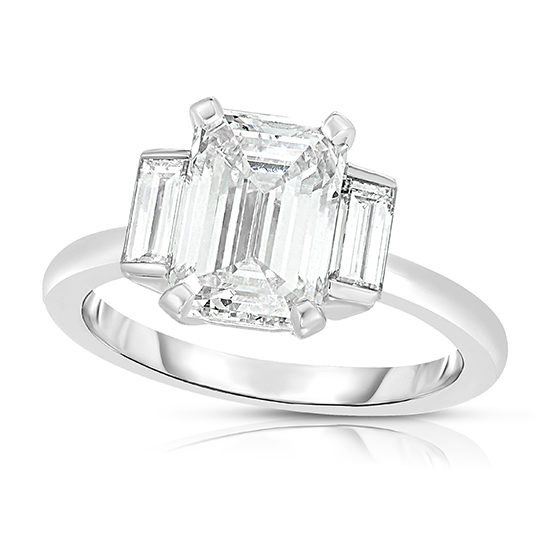 Emerald Cut Diamond Rosie Setting | Three Stone Ring | Marisa Perry By Douglas Elliott