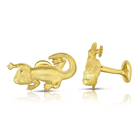 Lizard Cufflinks | Sterling Silver with Gold Overlay | by Douglas Elliott