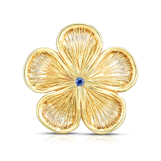 Marisa Perry Sapphire Flower Ring | Sterling Silver with 18k Yellow Gold Overlay